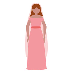 flat design wedding people beautiful bride