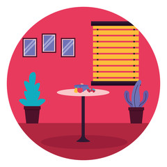kitchen fruits table window plants furniture sticker