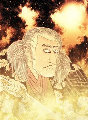 Fototapeta premium 浮世絵 歌舞伎役者 その14 炎バージョン