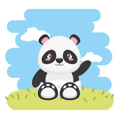 cute little bear panda baby character