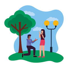 couple romantic love flat design