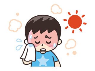 熱中症になりそうな男の子