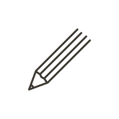 Modern vector thin line icon illustration of a pencil. Object related with arts, creativity, education, research, information and knowledge