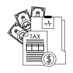 state government tax business cartoon in black and white