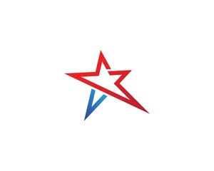 Red and blue Star business Logo Template vector icon