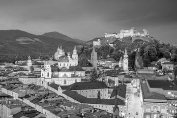 Beautiful view of Salzburg city skyline  in the summer