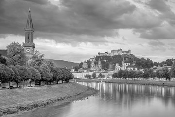 Beautiful view of Salzburg city skyline  in the summer