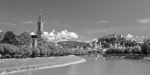 Beautiful view of Salzburg city skyline  in the summer