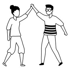 two men friendly together characters