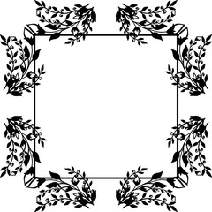 Decoration flower frame, isolated on white background. Vector