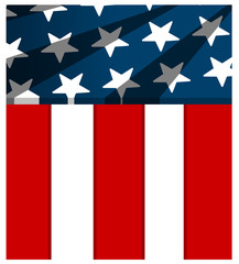 American flag concept on white background