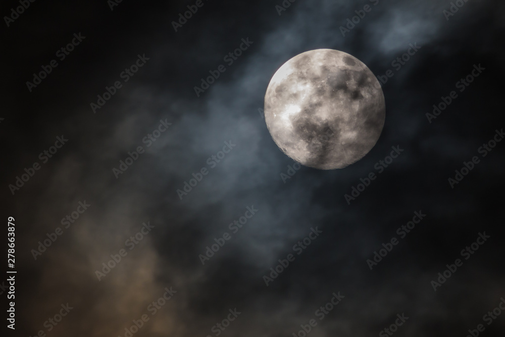 Wall mural full moon in the sky at night with clouds
