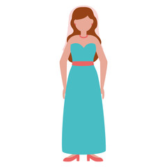 flat design wedding people beautiful bride