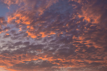 Beautiful clouds at sunset, twilight time.