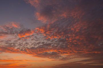 Beautiful clouds at sunset, twilight time.