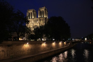 Fototapeta na wymiar Notre Dame en soirée
