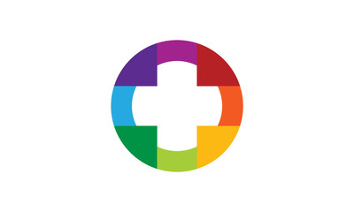 colorful medical logo with circle shape