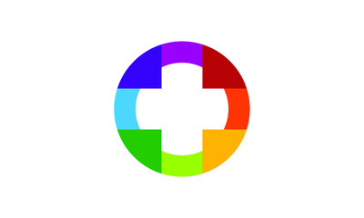 colorful medical logo with circle shape
