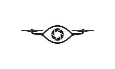 drone logo with camera lens