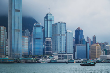 Fototapeta premium Hong Kong skyline, View From Victoria Harbour