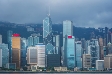 Fototapeta premium Hong Kong skyline, View From Victoria Harbour