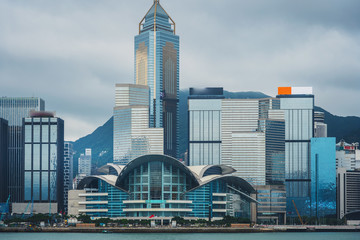 Fototapeta na wymiar Hong Kong skyline, View From Victoria Harbour