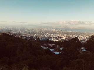 view of city at sunset