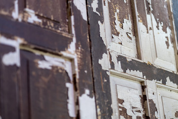 Closeup image of an old wooden door