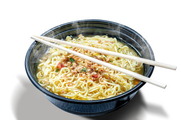 Noodles on the bowl with chopstick