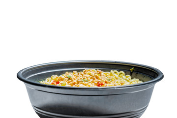 Noodles on the bowl