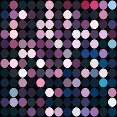 Shimmer disco mosaic background. Lilac grey blue dots pattern.