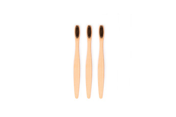 Bamboo toothbrush isolated on white background