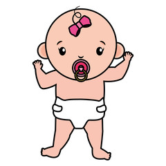 cute little baby girl character