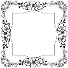 Card design for leaves and flower frame. Vector
