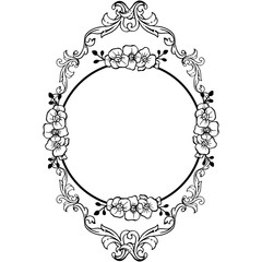 Card design for leaves and flower frame. Vector