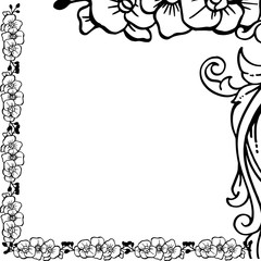 Decorative of line art frames, elegant floral frame. Vector