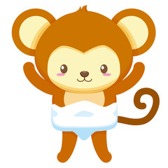 cute little monkey baby character