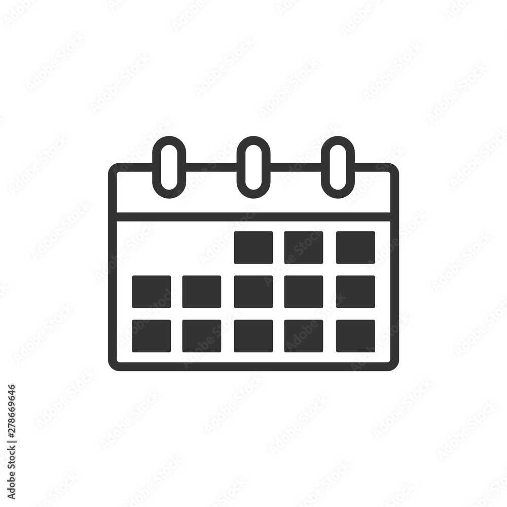 Aufkleber calendar icon template color editable. calender on the wall symbol vector sign isolated on white bac