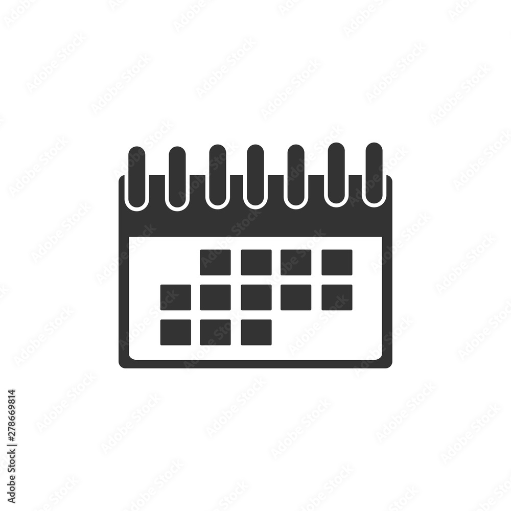 Poster calendar icon template color editable. calender on the wall symbol vector sign isolated on white bac
