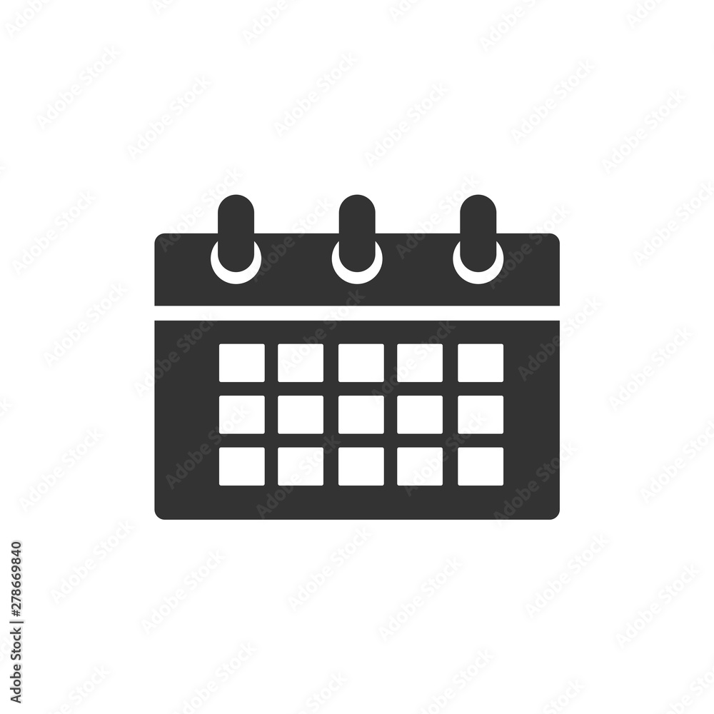 Poster calendar icon template color editable. calender on the wall symbol vector sign isolated on white bac