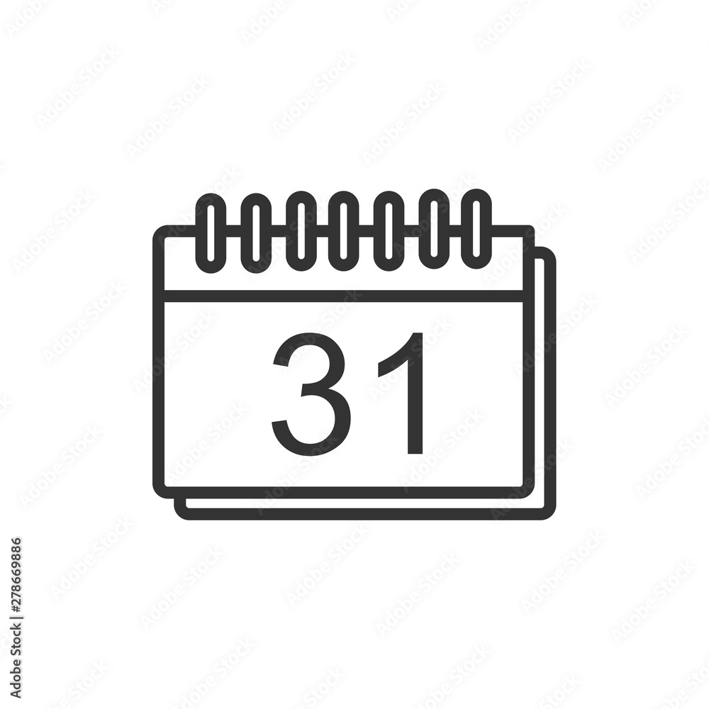 Poster Calendar icon template color editable. Calender on the wall symbol vector sign isolated on white background. Simple logo vector illustration for graphic and web design.
