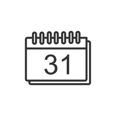 Calendar icon template color editable. Calender on the wall symbol vector sign isolated on white background. Simple logo vector illustration for graphic and web design.