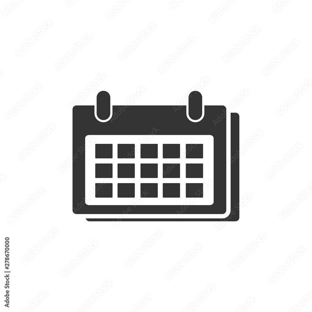 Poster calendar icon template color editable. calender on the wall symbol vector sign isolated on white bac