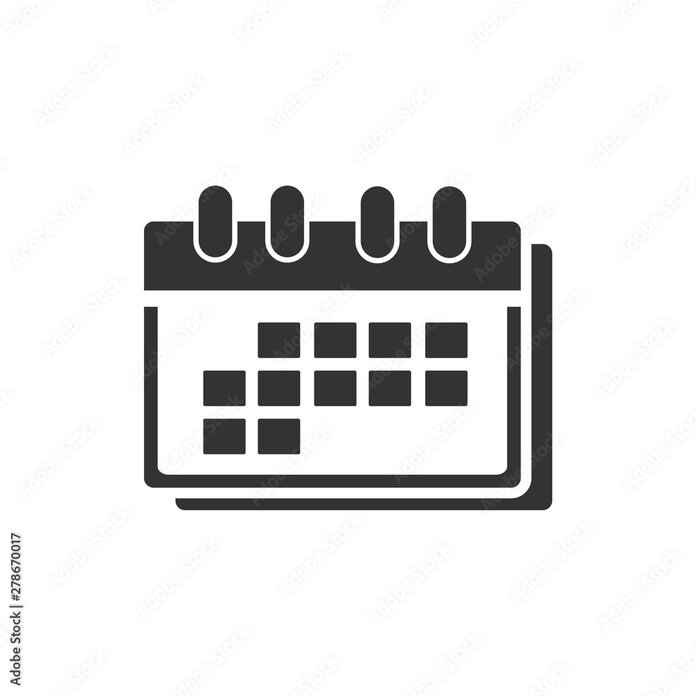 Poster calendar icon template color editable. calender on the wall symbol vector sign isolated on white bac