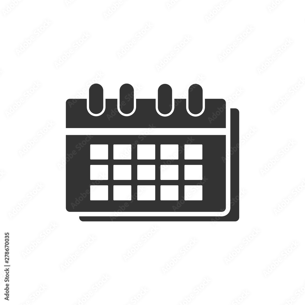 Aufkleber Calendar icon template color editable. Calender on the wall symbol vector sign isolated on white background. Simple logo vector illustration for graphic and web design.