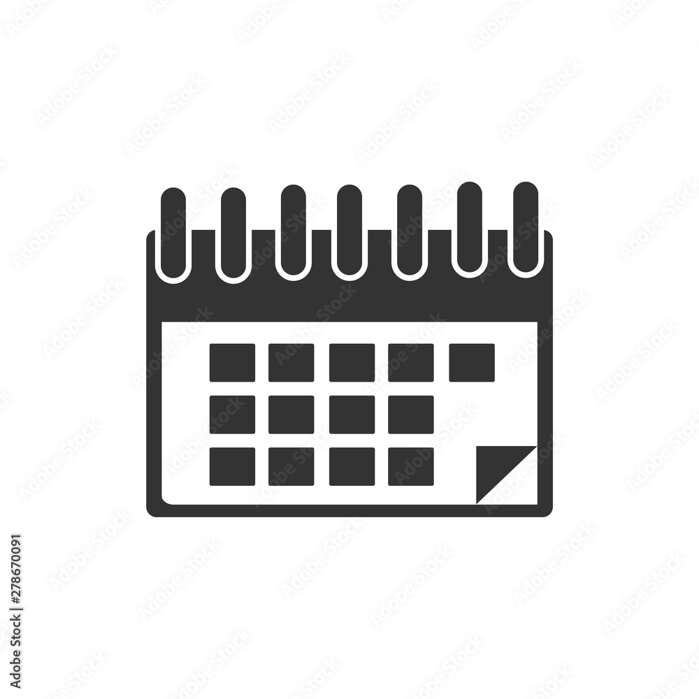 Poster calendar icon template color editable. calender on the wall symbol vector sign isolated on white bac