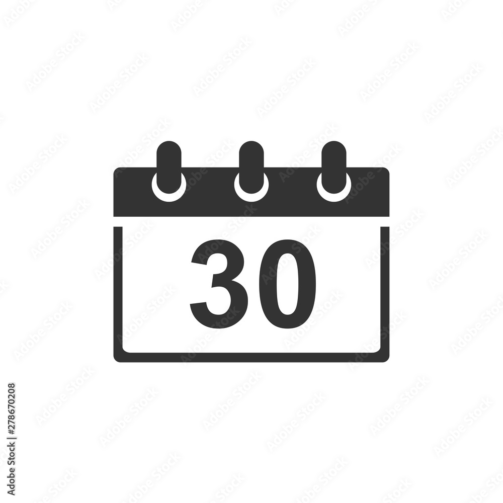 Poster calendar icon template color editable. calender on the wall symbol vector sign isolated on white bac