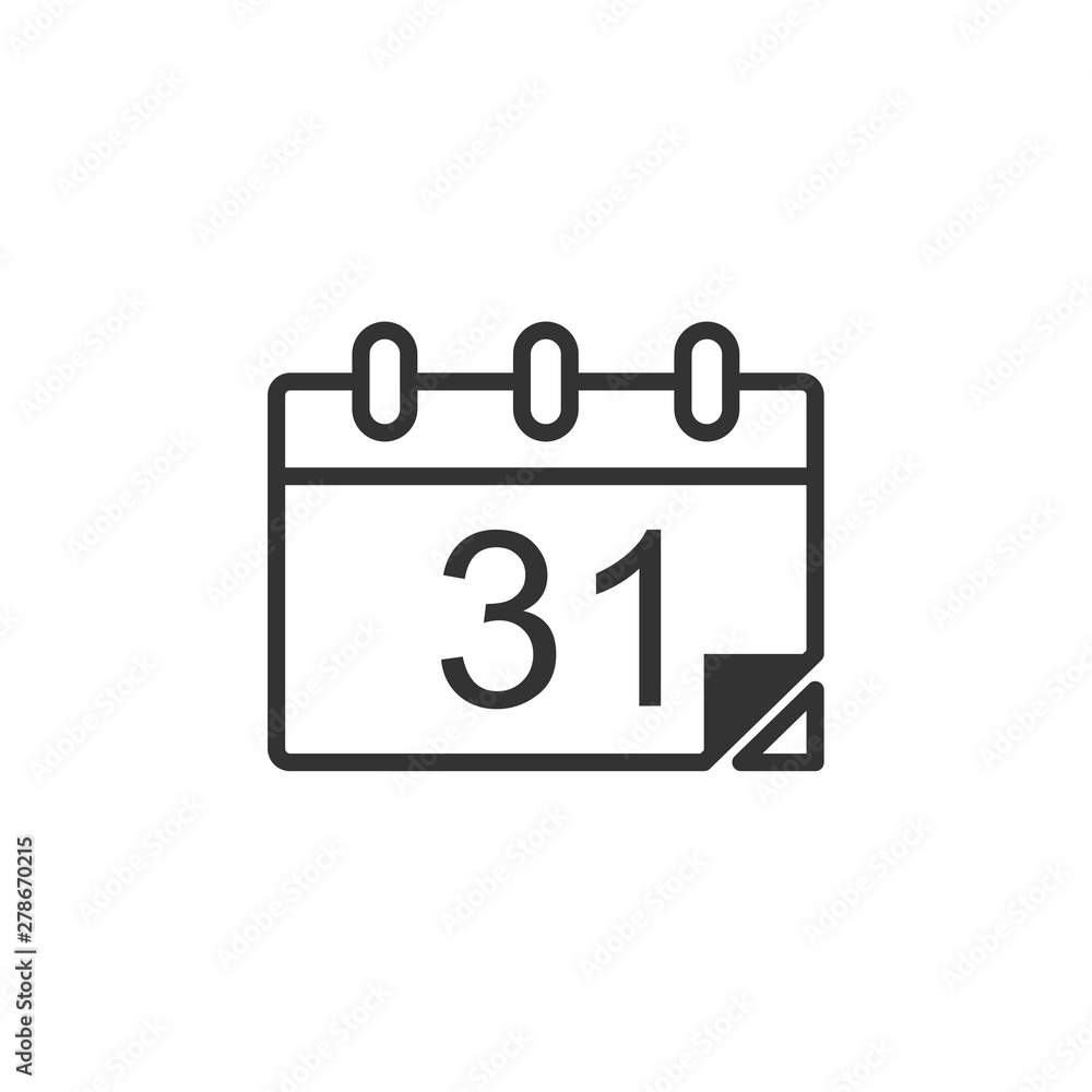 Aufkleber calendar icon template color editable. calender on the wall symbol vector sign isolated on white bac