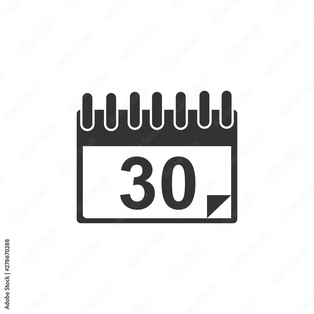 Poster calendar icon template color editable. calender on the wall symbol vector sign isolated on white bac
