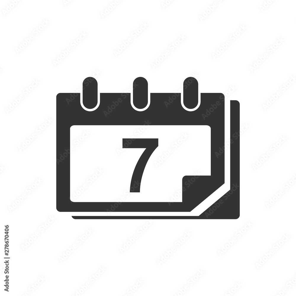 Poster calendar icon template color editable. calender on the wall symbol vector sign isolated on white bac